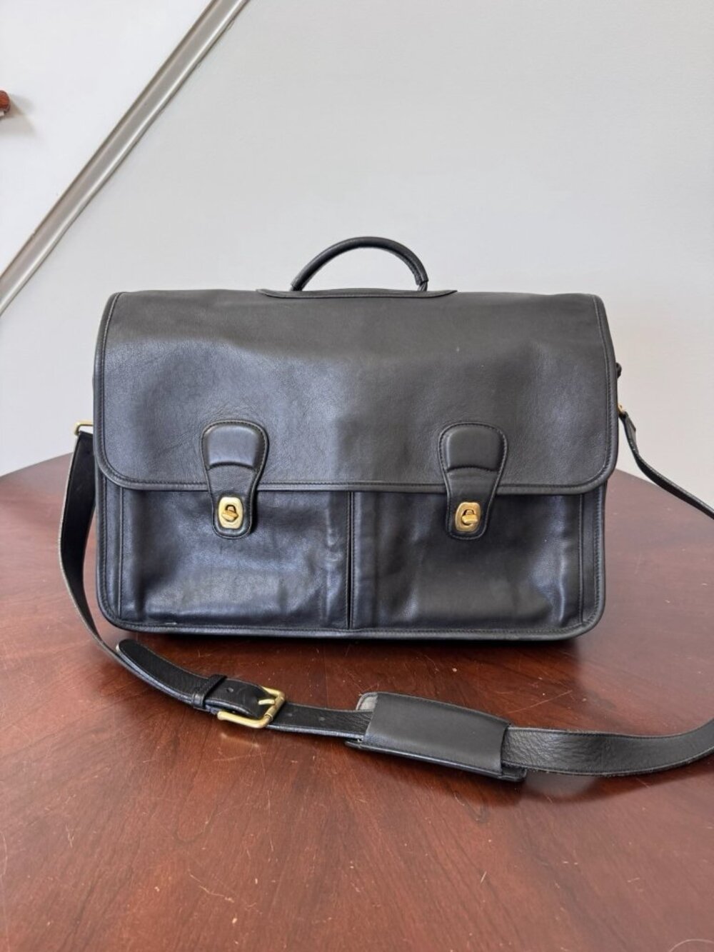 VTG COACH Metropolitan Leather 00532 Messenger Bag Briefcase Turnlock READ
